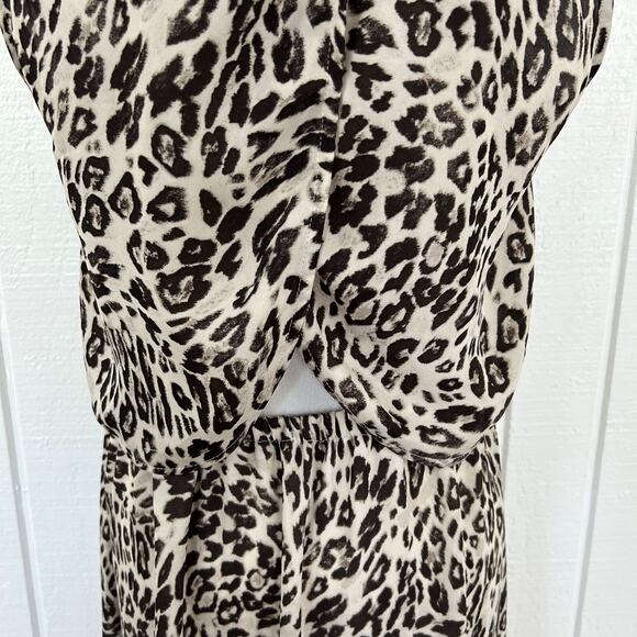 H&M Women Animal Print Sleeveless Colorblock Maxi Dress Brow Vacation Size 10 - Picture 9 of 9